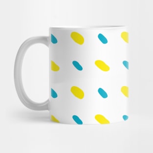 Yellow and blue diagonal stitches Mug